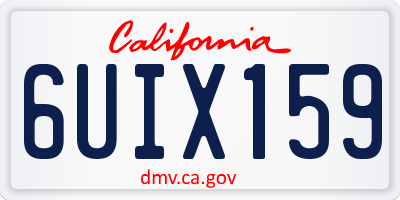 CA license plate 6UIX159