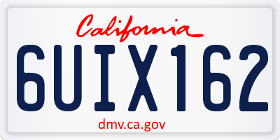 CA license plate 6UIX162
