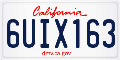 CA license plate 6UIX163