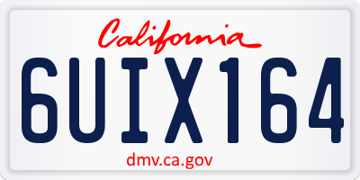 CA license plate 6UIX164
