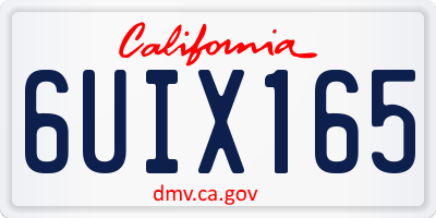 CA license plate 6UIX165