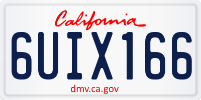 CA license plate 6UIX166