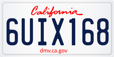 CA license plate 6UIX168