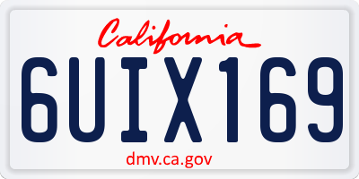 CA license plate 6UIX169