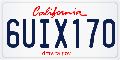 CA license plate 6UIX170