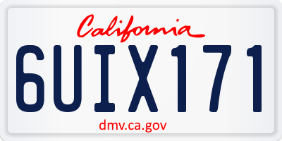 CA license plate 6UIX171