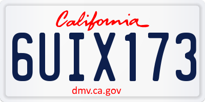 CA license plate 6UIX173