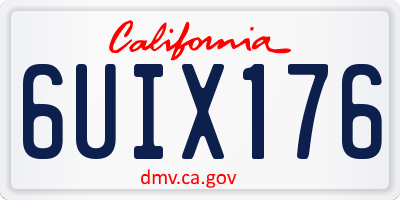 CA license plate 6UIX176