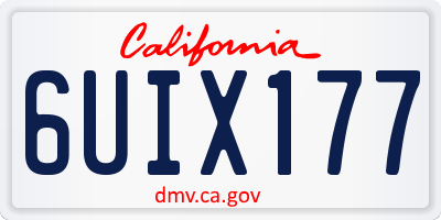 CA license plate 6UIX177