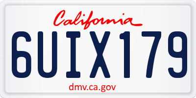 CA license plate 6UIX179