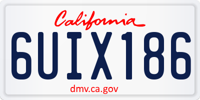 CA license plate 6UIX186