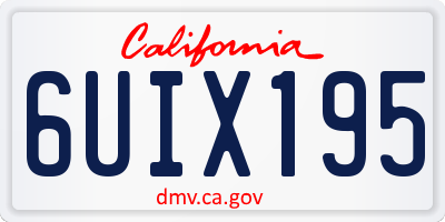 CA license plate 6UIX195