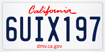 CA license plate 6UIX197