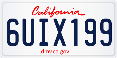 CA license plate 6UIX199