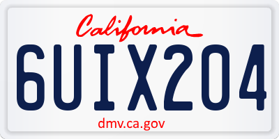 CA license plate 6UIX204