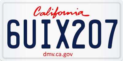 CA license plate 6UIX207