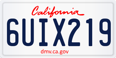 CA license plate 6UIX219
