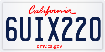 CA license plate 6UIX220