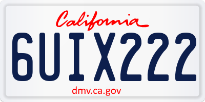 CA license plate 6UIX222