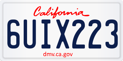 CA license plate 6UIX223