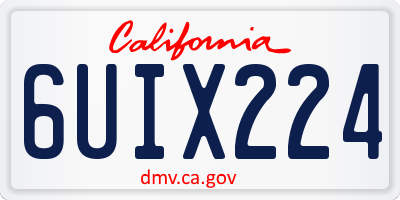 CA license plate 6UIX224