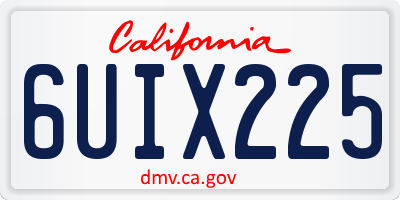 CA license plate 6UIX225