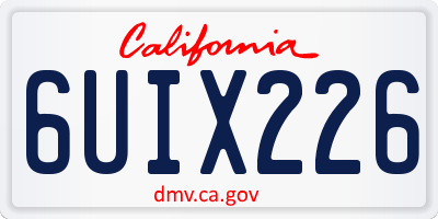 CA license plate 6UIX226