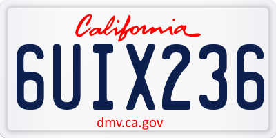 CA license plate 6UIX236