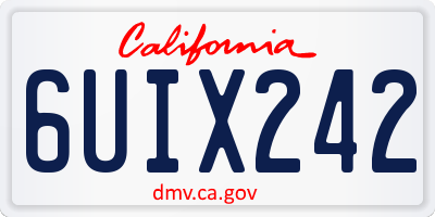CA license plate 6UIX242