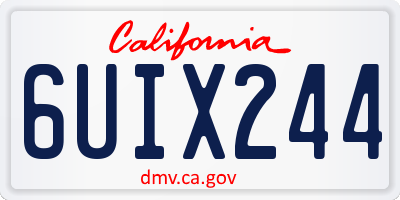 CA license plate 6UIX244