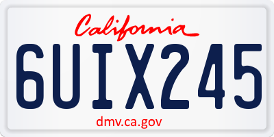 CA license plate 6UIX245