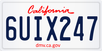 CA license plate 6UIX247