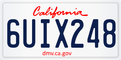 CA license plate 6UIX248