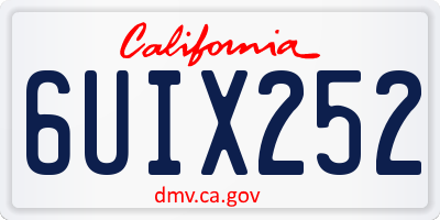 CA license plate 6UIX252