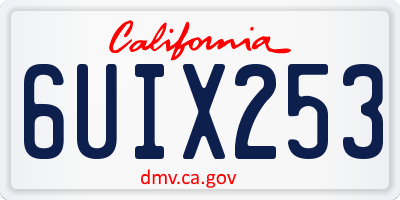 CA license plate 6UIX253