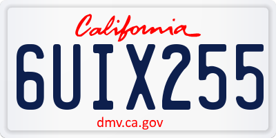 CA license plate 6UIX255