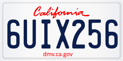 CA license plate 6UIX256