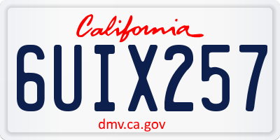 CA license plate 6UIX257