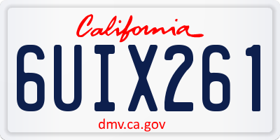 CA license plate 6UIX261