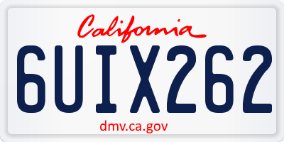 CA license plate 6UIX262