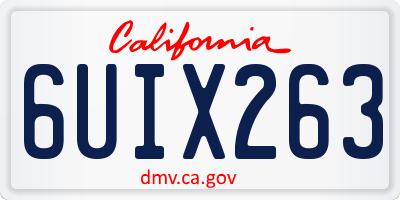 CA license plate 6UIX263
