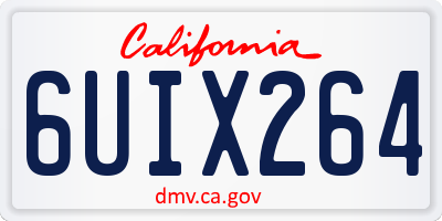 CA license plate 6UIX264