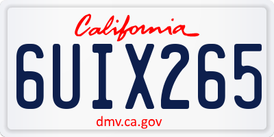 CA license plate 6UIX265