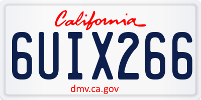 CA license plate 6UIX266