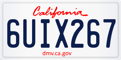 CA license plate 6UIX267