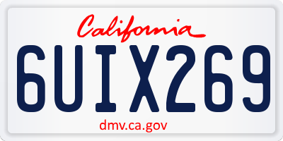 CA license plate 6UIX269