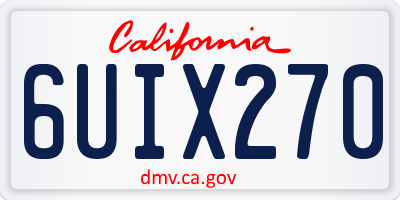 CA license plate 6UIX270