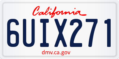 CA license plate 6UIX271
