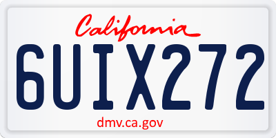 CA license plate 6UIX272