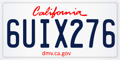 CA license plate 6UIX276